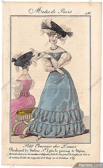 Petit Courrier des Dames 1827 N°456 Modes de Paris Julie Ribault