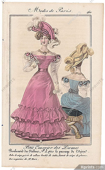 Petit Courrier des Dames 1827 N°460 Modes de Paris Julie Ribault