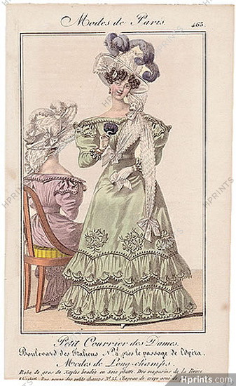 Petit Courrier des Dames 1827 N°463 Modes de Paris Julie Ribault