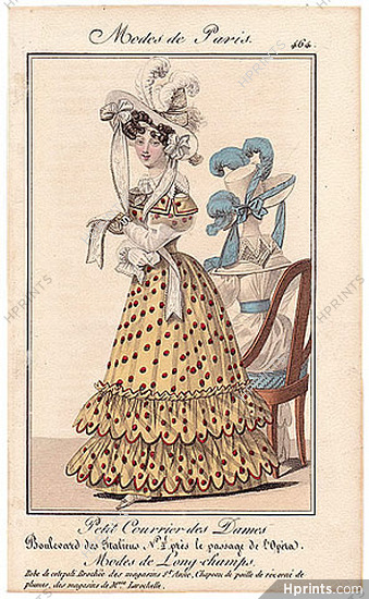 Petit Courrier des Dames 1827 N°464 Modes de Paris Julie Ribault