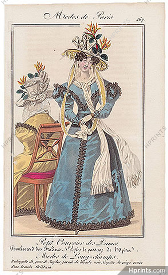 Petit Courrier des Dames 1827 N°467 Modes de Paris Julie Ribault