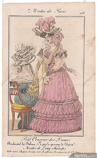 Petit Courrier des Dames 1827 N°468 Modes de Paris Julie Ribault