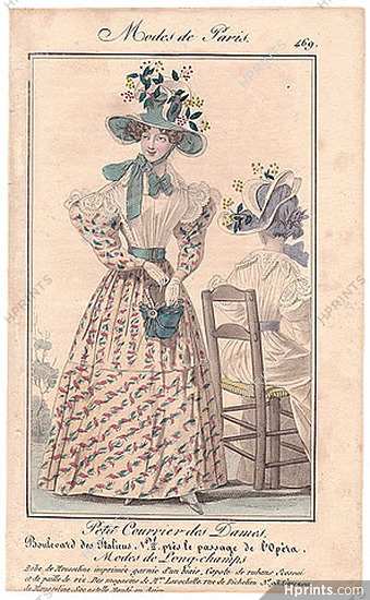 Petit Courrier des Dames 1827 N°469 Modes de Paris Julie Ribault, Purse
