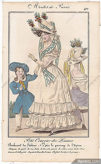 Petit Courrier des Dames 1827 N°472 Modes de Paris Julie Ribault