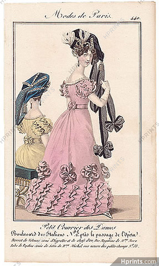 Petit Courrier des Dames 1827 N°440 Modes de Paris Julie Ribault