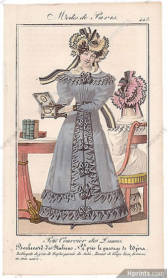 Petit Courrier des Dames 1827 N°443 Modes de Paris Julie Ribault