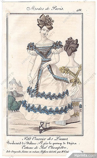 Petit Courrier des Dames 1827 N°488 Modes de Paris Julie Ribault