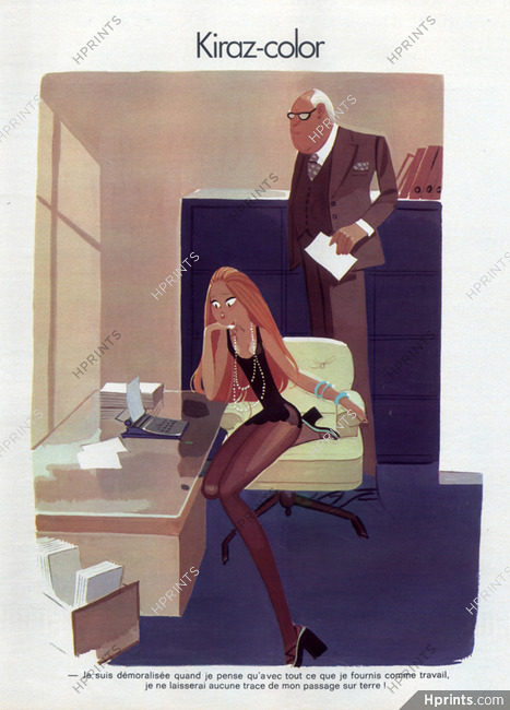 Edmond Kiraz 1973 Les Parisiennes, Sexy Secretary and the Boss, Kiraz-color