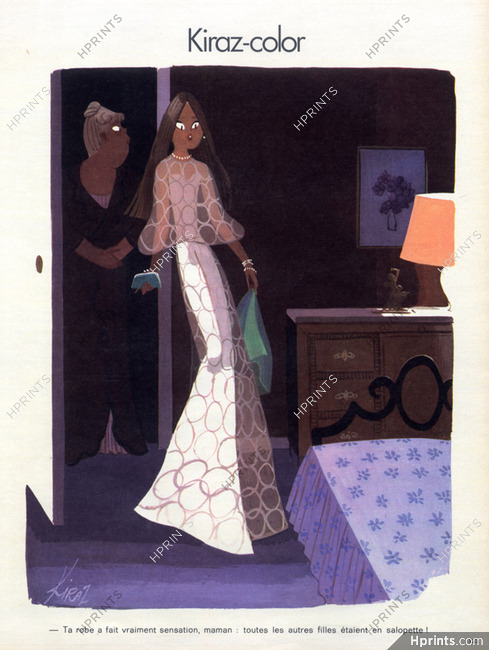 Edmond Kiraz 1973 Evening Gown, Les Parisiennes, Kiraz-color
