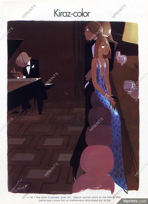Edmond Kiraz 1974 Kiraz-color, Sexy girl, Piano-bar Cabaret