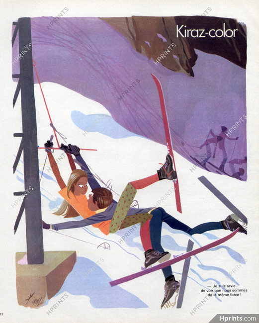 Edmond Kiraz 1979 Les Parisiennes, Kiraz-color, Skiing