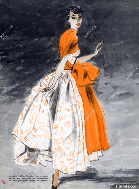 Jacques Griffe 1955 Evening Gown, Pierre Mourgue