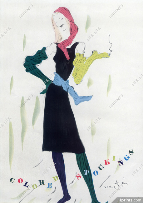 Marcel Vertès 1940 Colored Stockings
