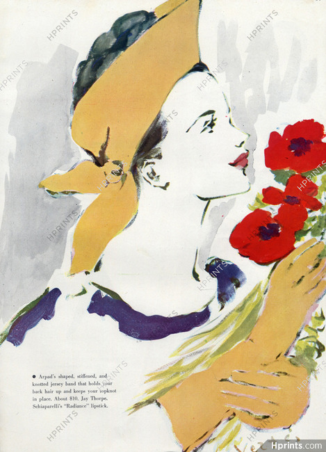 Jay Thorpe 1945 Fashion Illustration Hats