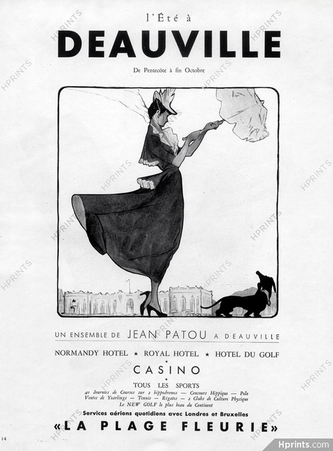 Deauville 1948 Casino, La Plage Fleurie, Ensemble de Jean Patou,