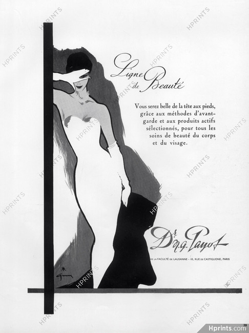 Payot, Dr N.G. (Cosmetics) 1956 Ligne de Beauté, René Gruau