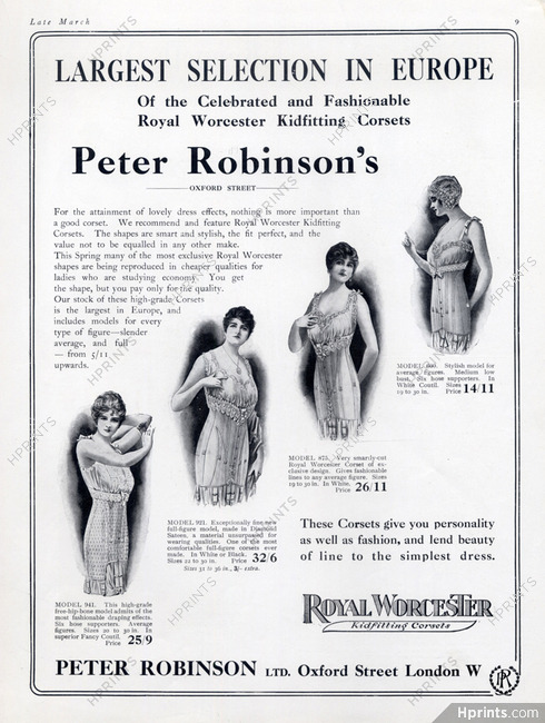 Royal Worcester & Cie (Corsetmaker) 1917 Peter Robinson