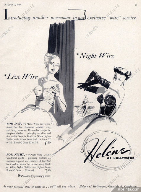 Helene of Hollywood 1949 Lingerie, Bra