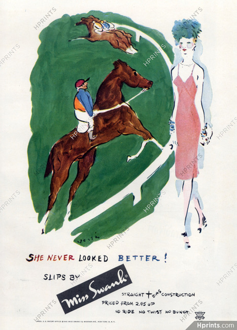 Marcel Vertès 1945 Miss Swank (Lingerie), Horse Racing