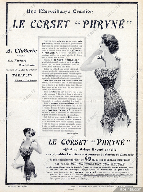 Claverie (Corsetmaker) 1908 "Phryné"