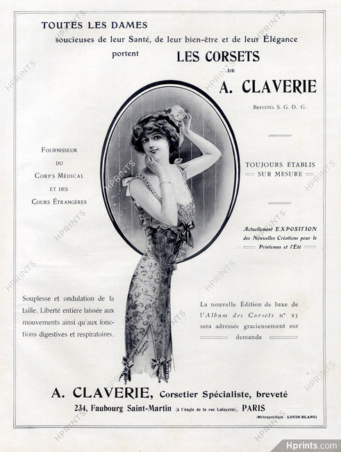 Claverie (Lingerie) 1911 Corset, A.Clauerie