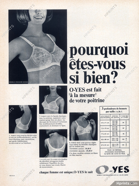O-Yes (Lingerie) Ets Alto 1967 "Croisière", Brassiere