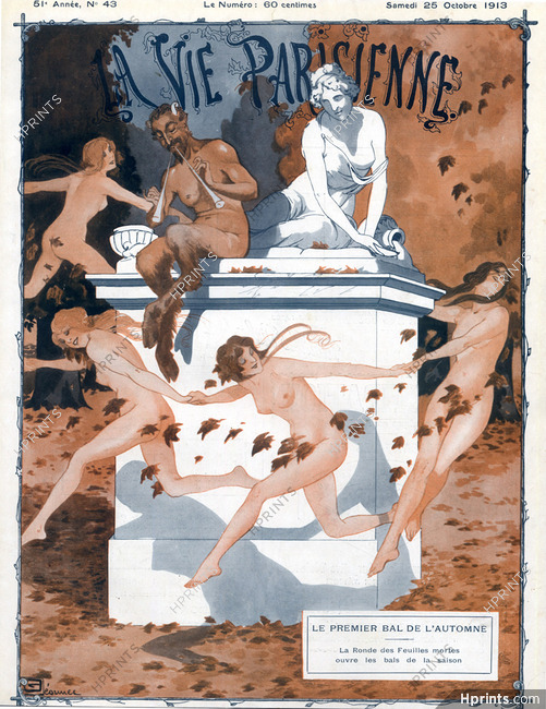 georges léonnec 1913 nude nudity faun la vie parisienne
