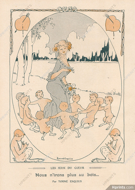 Torné-Esquius 1910 "Les Jeux du Coeur" The Round, Faun