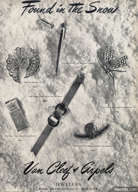 Van Cleef & Arpels (Jewels) 1945 gold Clip, Fairy, Angel, Watch, Lipstick Brush...