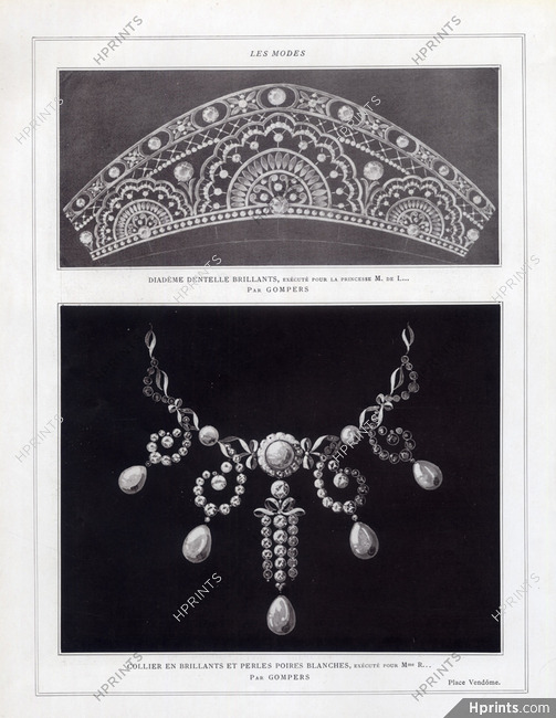 Gompers (Jewels) 1912 Crown, Necklace Art Nouveau Style