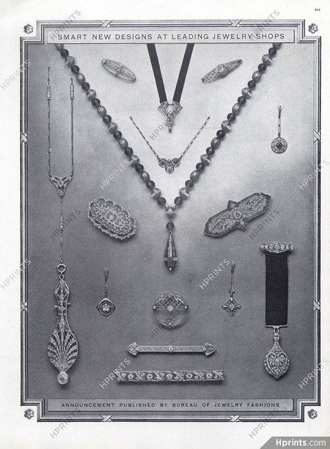Jewelry Fashions 1915 Art Nouveau Style
