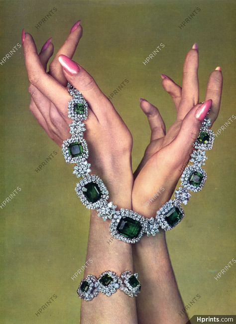 Harry Winston 1961 Necklace, Bracelet Emerald