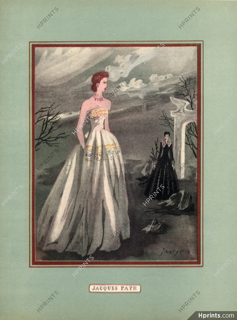 Jacques Fath 1947 Evening Gown, J.M.