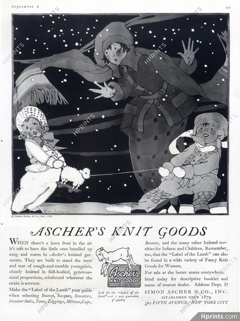 Simon Ascher 1919 Knit Goods, Ethel Runoquisto