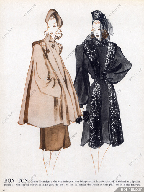 Léon Bénigni 1941 Charles Montaigne, Raphaël, Fashion Illustration