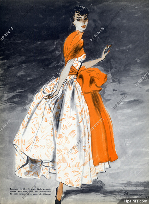 Jacques Griffe 1955 Evening Gown, Pierre Mourgue