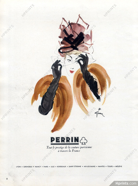 Perrin (Gloves) 1945 René Gruau — Advertisements