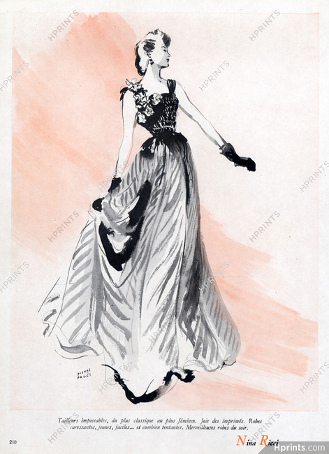 Nina Ricci 1947 Pierre Pages, Evening Gown