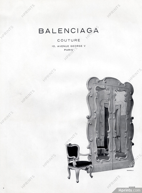 Balenciaga (Couture) 1938 Label Mirror, Mandello