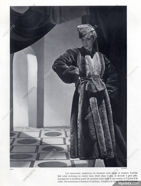 Jeanne Lanvin 1937 Fur Coat, Fashion Photography