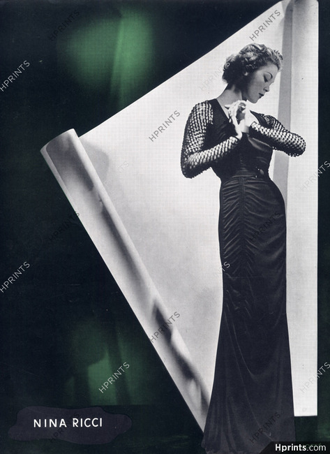 Nina Ricci 1936 Evening Gown, Photo Joffé