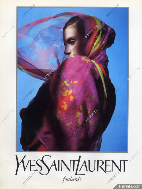 Yves Saint-Laurent (Fashion goods) 1990 Fashion Photography Scarf