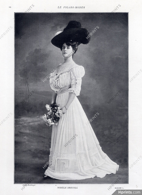 Drecoll 1905 Evening Gown, Fashion Photography, Reutlinger