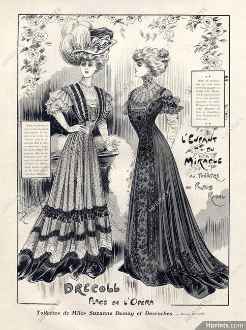 Drecoll 1906 Fashion Illustration, Drawings Lucy