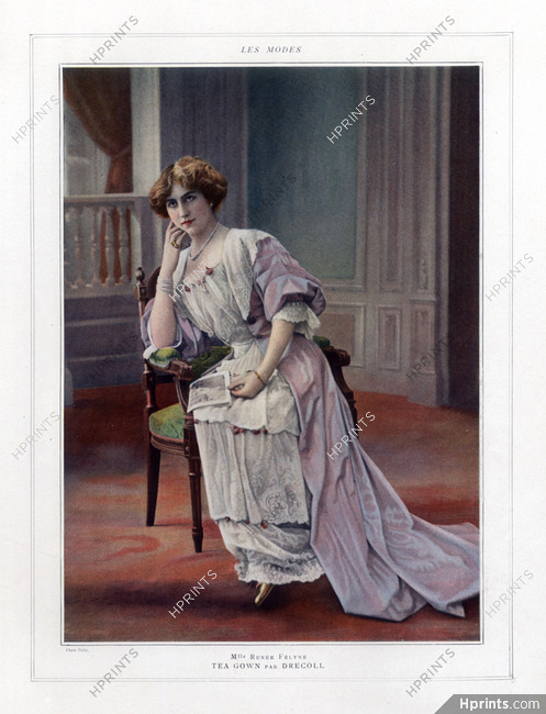 Drecoll 1910 Renée Félyne, Thea Gown, Fashion Photography, Felix