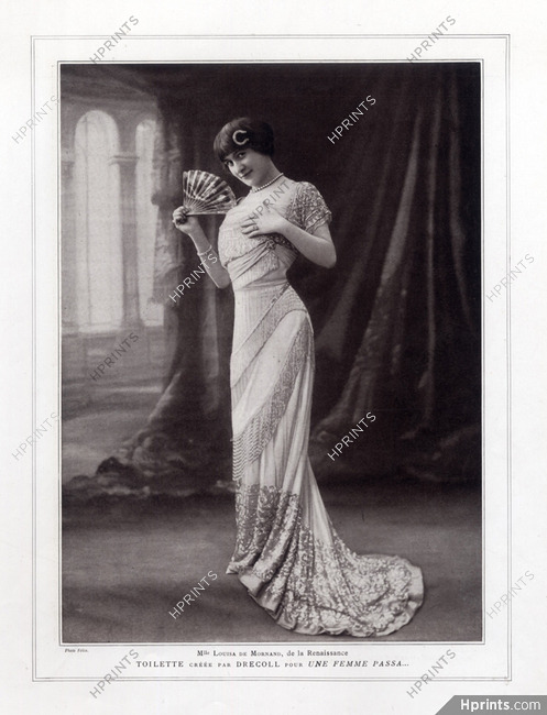 Drecoll 1910 Louisa de Mornand, Evening Gown, Fashion Photography, Felix
