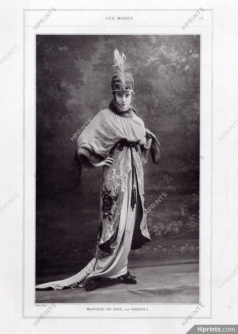 Drecoll 1914 Evening Coat, Fashion Photography, Talbot