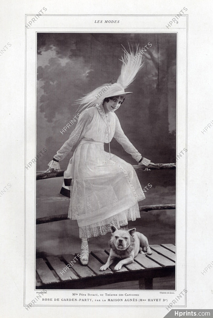 Agnès Madame Havet 1914 Pepa Bonafé, Fashion Photography, Talbot, French Bulldog