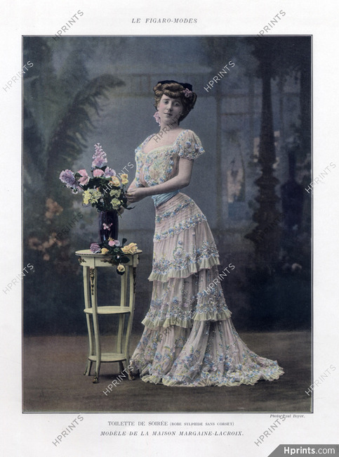 Margaine-Lacroix (Couture) 1904 Evening Gown, Fashion Photography, Paul Boyer