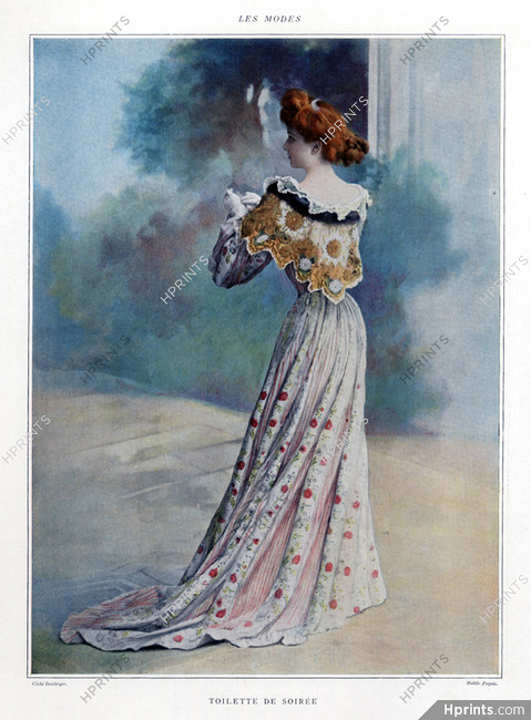 Paquin 1901 Evening Gown, Fashion Photography, Reutlinger
